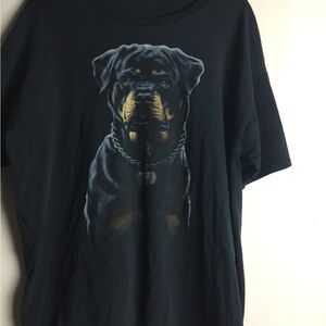 Vintage/Y2K Fruit of the Loom Black Rottweiler Graphic T-Shirt 🦴 men’s xl